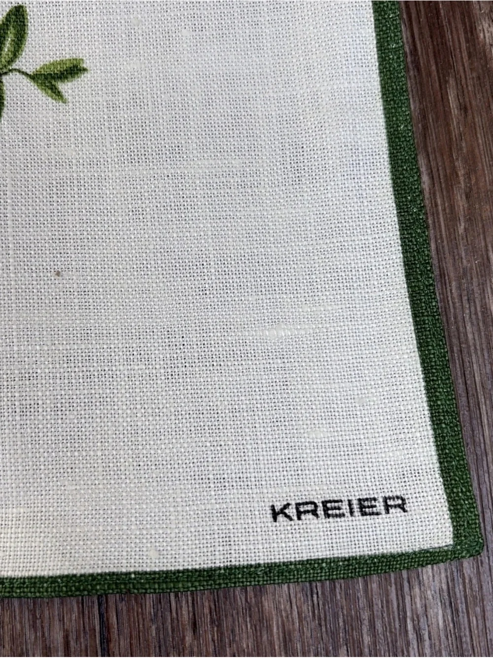Vintage Kreier 100% Linen Tea Towel Swiss Table Wall Hanging Wildflowers Floral